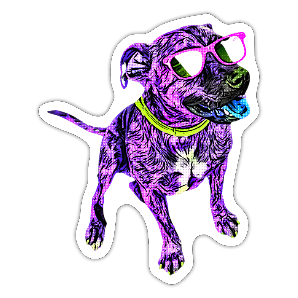 Pop Art Pup Sticker - white matte