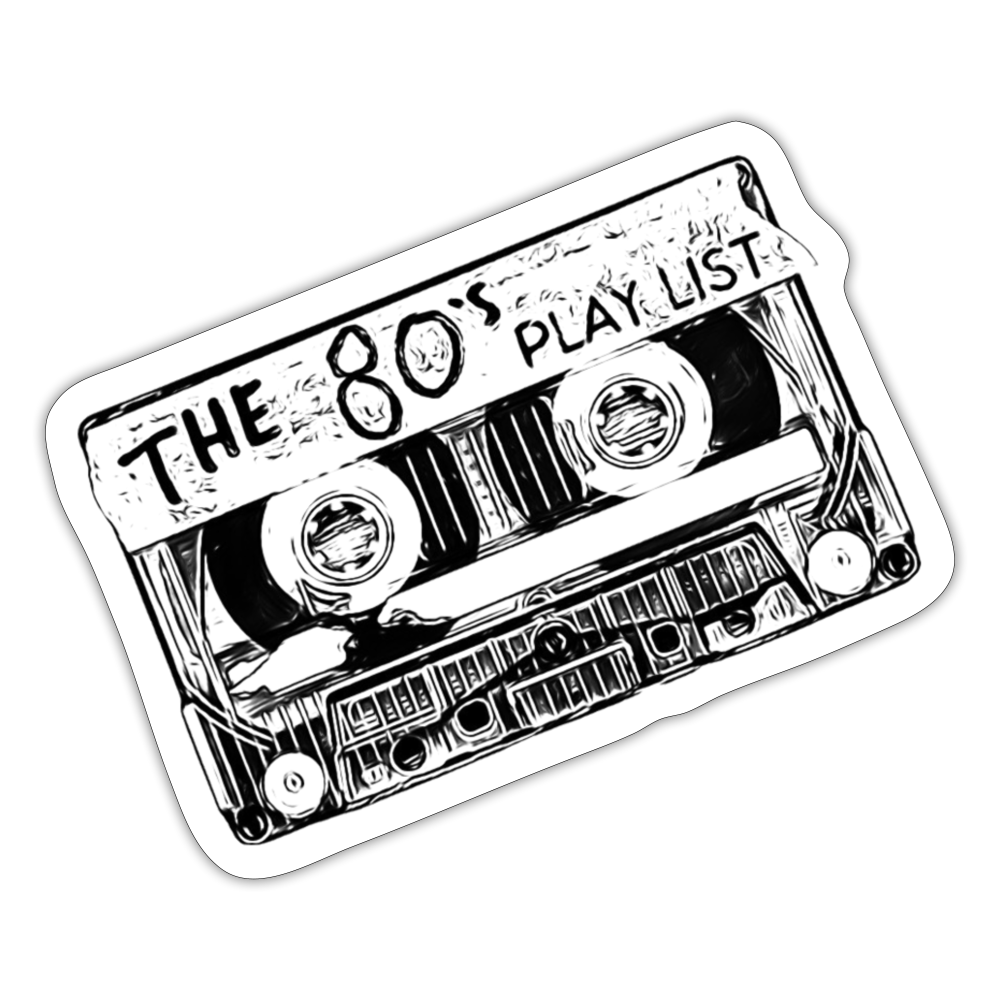 The 80's Playlist Sticker - white matte