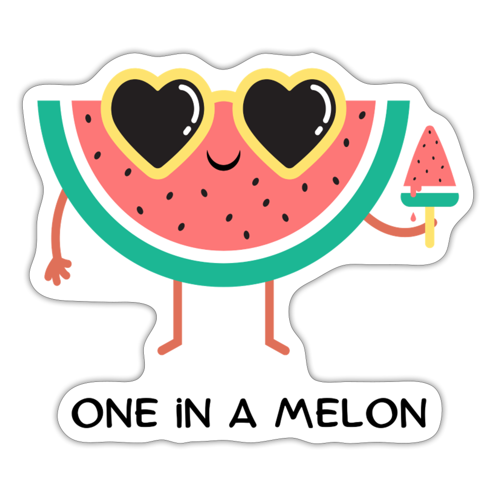 One in a Melon Sticker - white matte