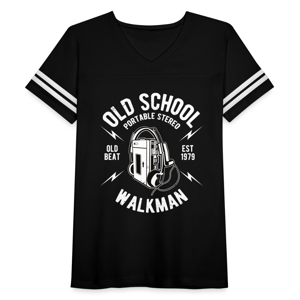 Old School Walkman- Women’s Vintage Sport Tee - black/white