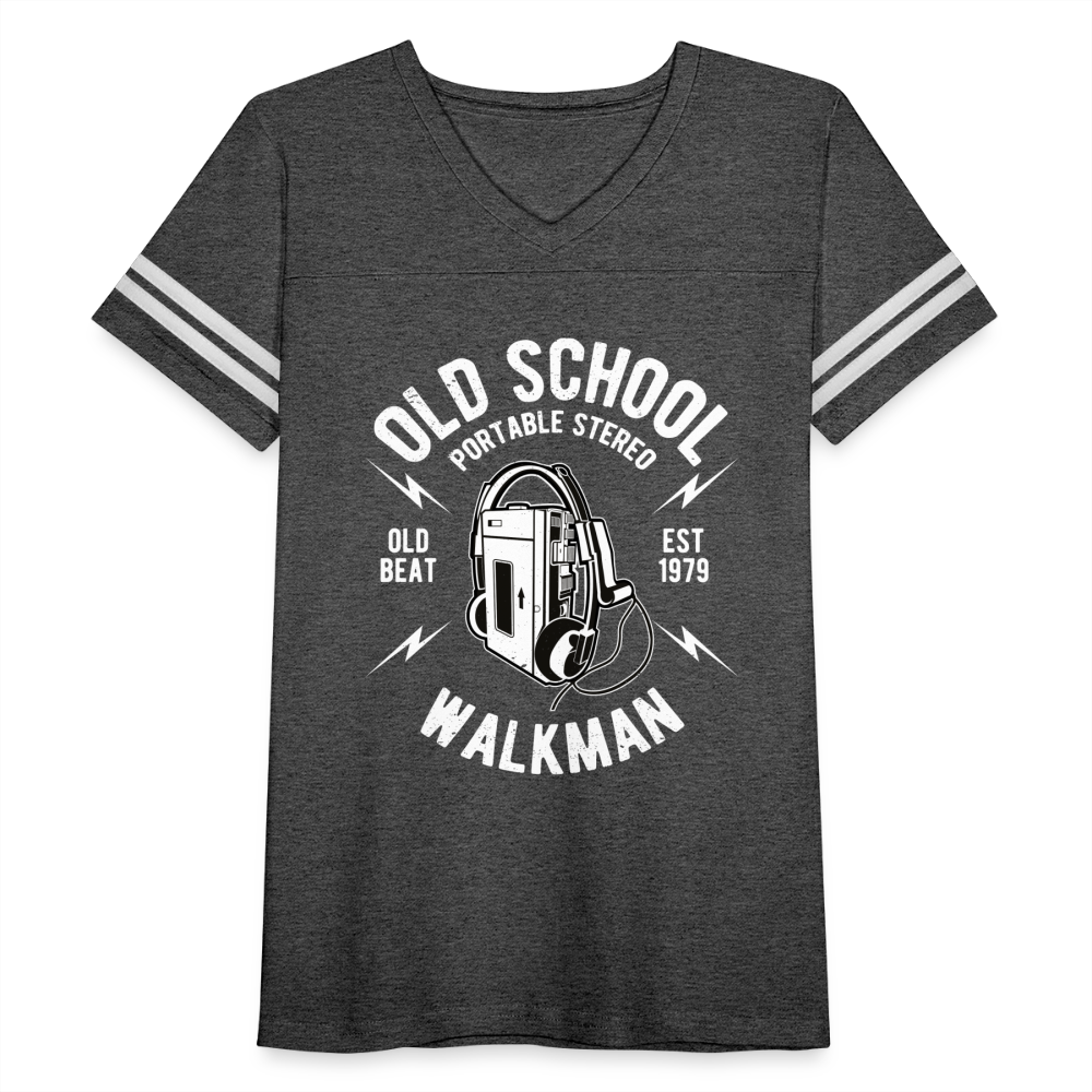 Old School Walkman- Women’s Vintage Sport Tee - vintage smoke/white