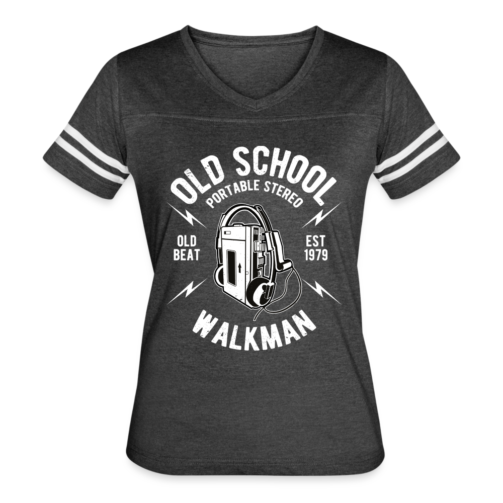 Old School Walkman- Women’s Vintage Sport Tee - vintage smoke/white