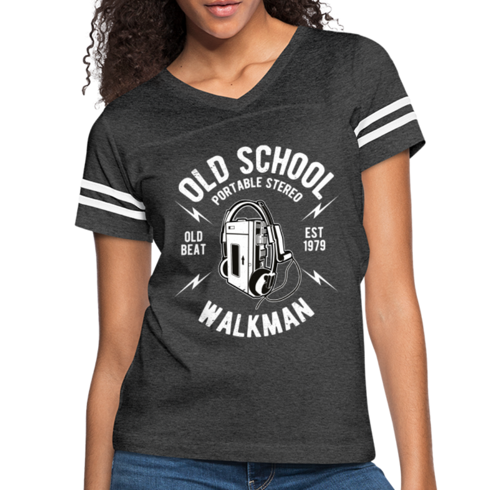 Old School Walkman- Women’s Vintage Sport Tee - vintage smoke/white