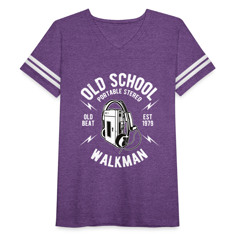 Old School Walkman- Women’s Vintage Sport Tee - vintage purple/white