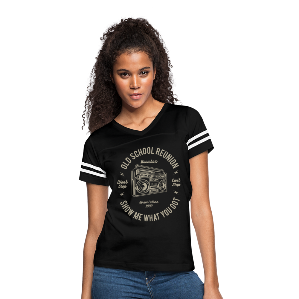 Old School Reunion- Women’s Vintage Sport Tee - black/white