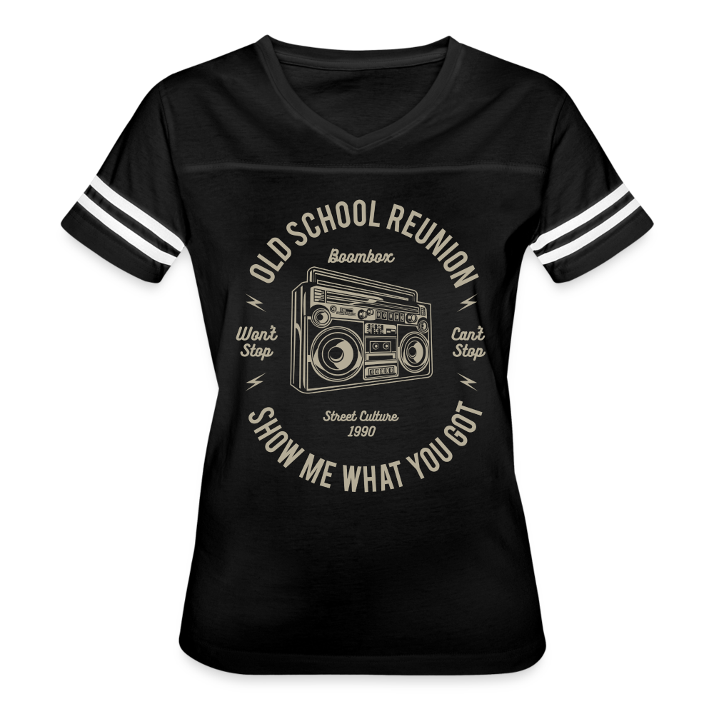 Old School Reunion- Women’s Vintage Sport Tee - black/white