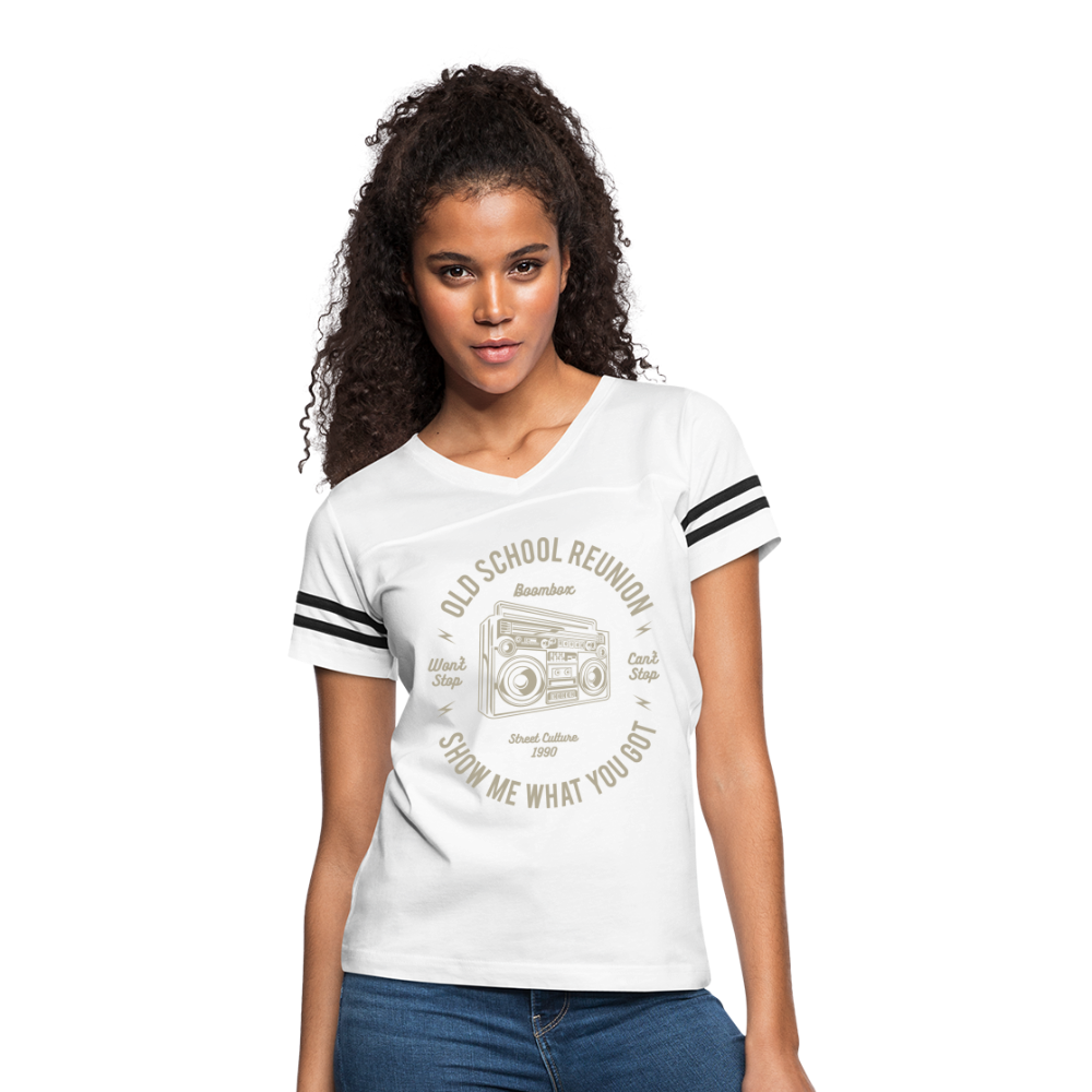 Old School Reunion- Women’s Vintage Sport Tee - white/black