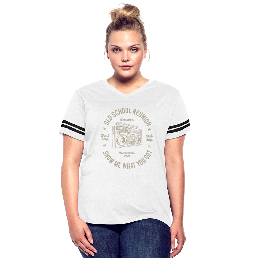 Old School Reunion- Women’s Vintage Sport Tee - white/black