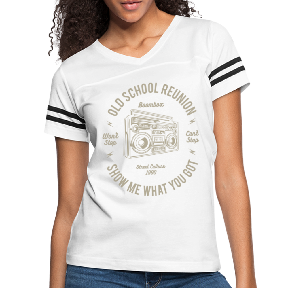 Old School Reunion- Women’s Vintage Sport Tee - white/black