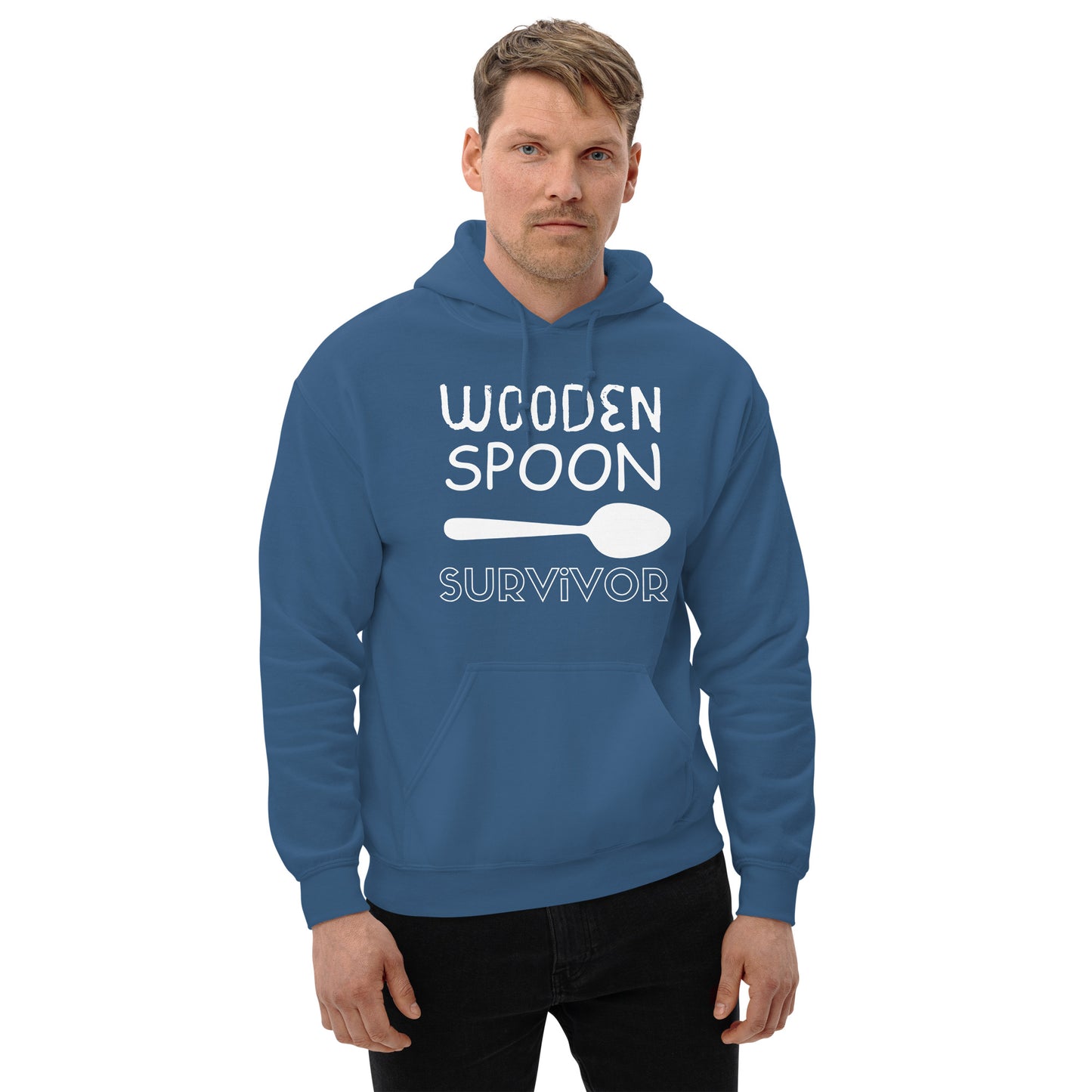 Wooden Spoon Survivor - Unisex Hoodie (White Font)