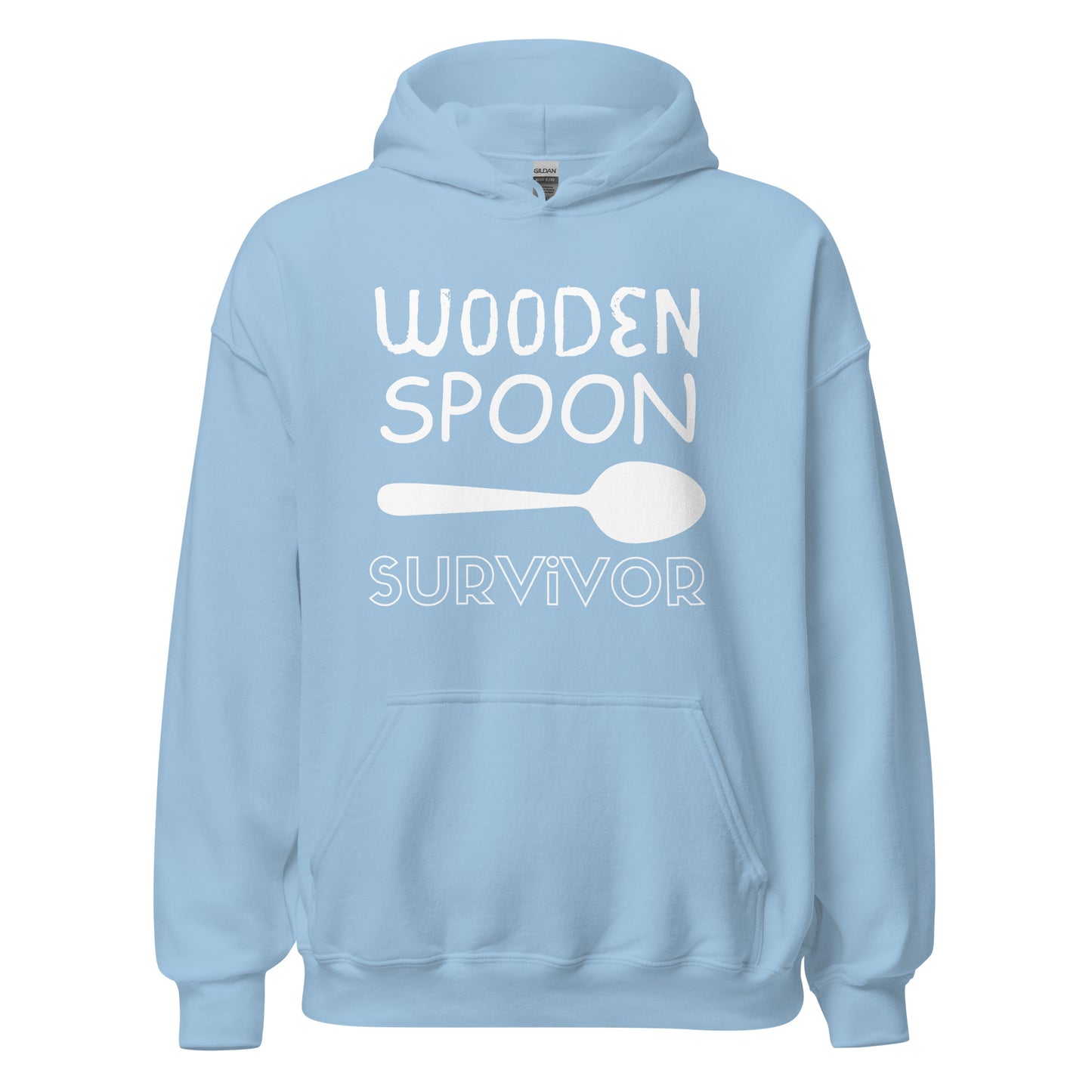 Wooden Spoon Survivor - Unisex Hoodie (White Font)