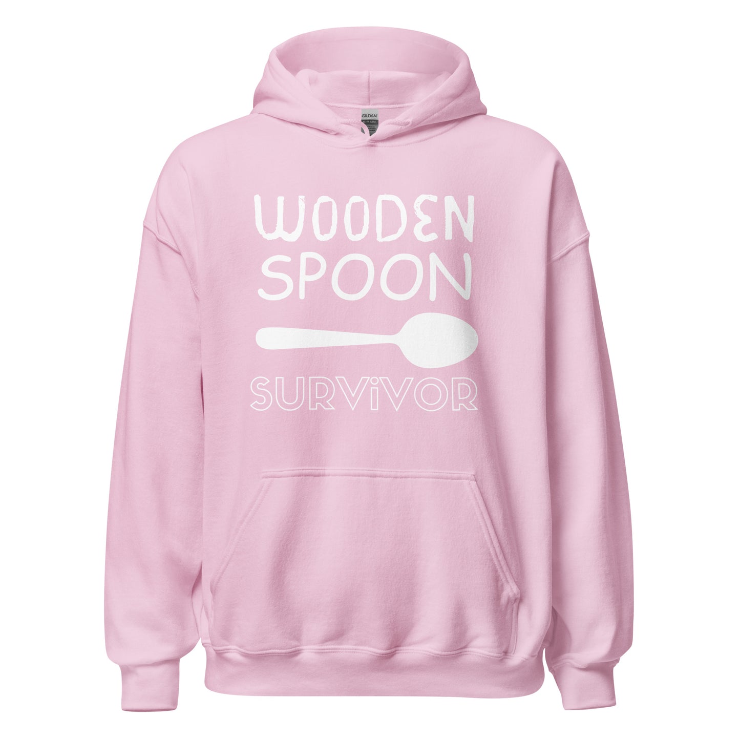 Wooden Spoon Survivor - Unisex Hoodie (White Font)