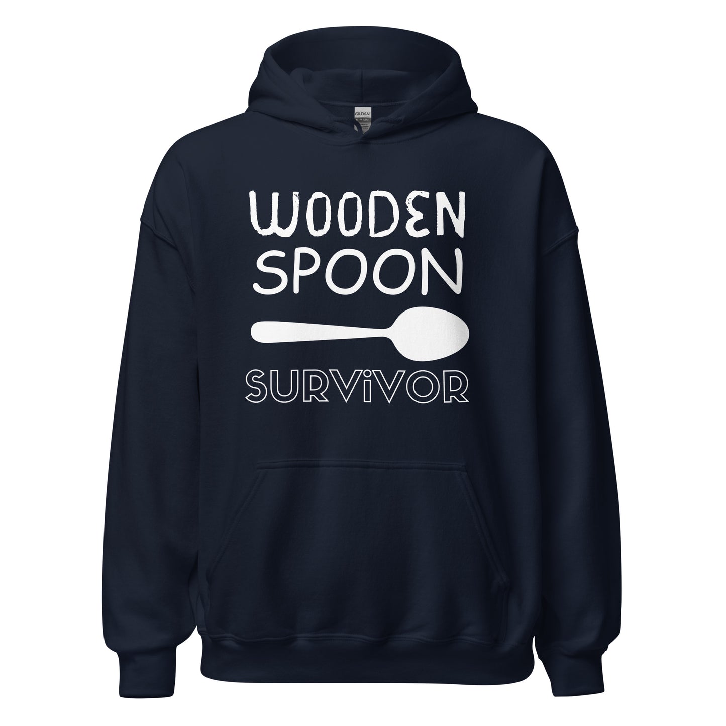 Wooden Spoon Survivor - Unisex Hoodie (White Font)